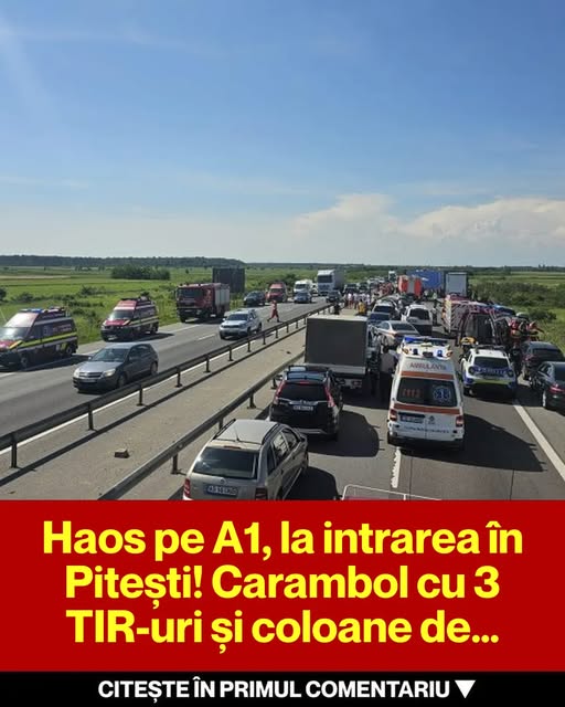 Haos pe A1: Carambol cu TIR-uri și Trafic Blocaj la Intrarea în Pitești