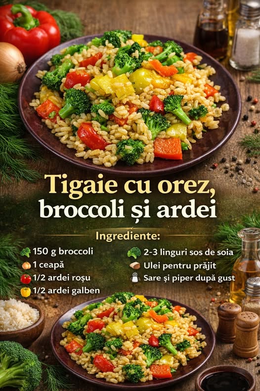 Tigaie cu Orez, Broccoli și Ardei: Rețetă de Post Rapida și Sănătoasă